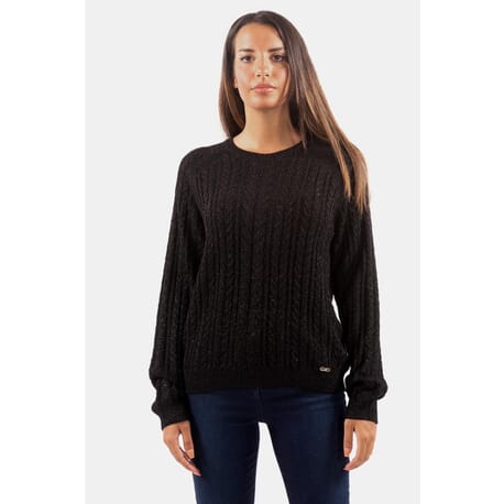 Sweater With Woven Weft And Lurex Liu Jo