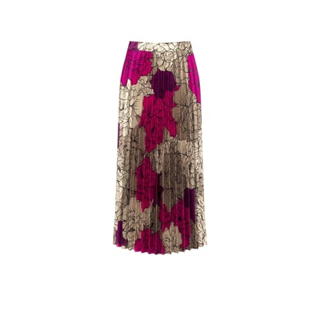 Rinascimento Printed Satin Pleated Skirt