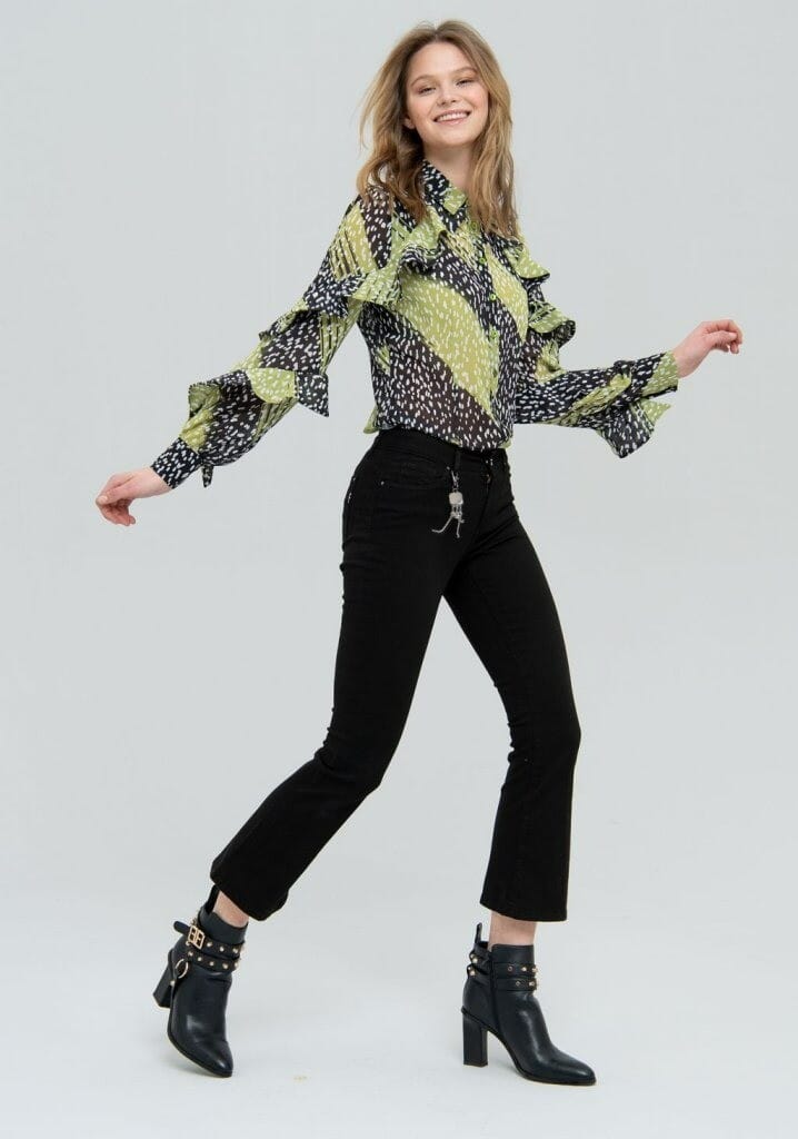 Denim Cropped Flare Fracomina