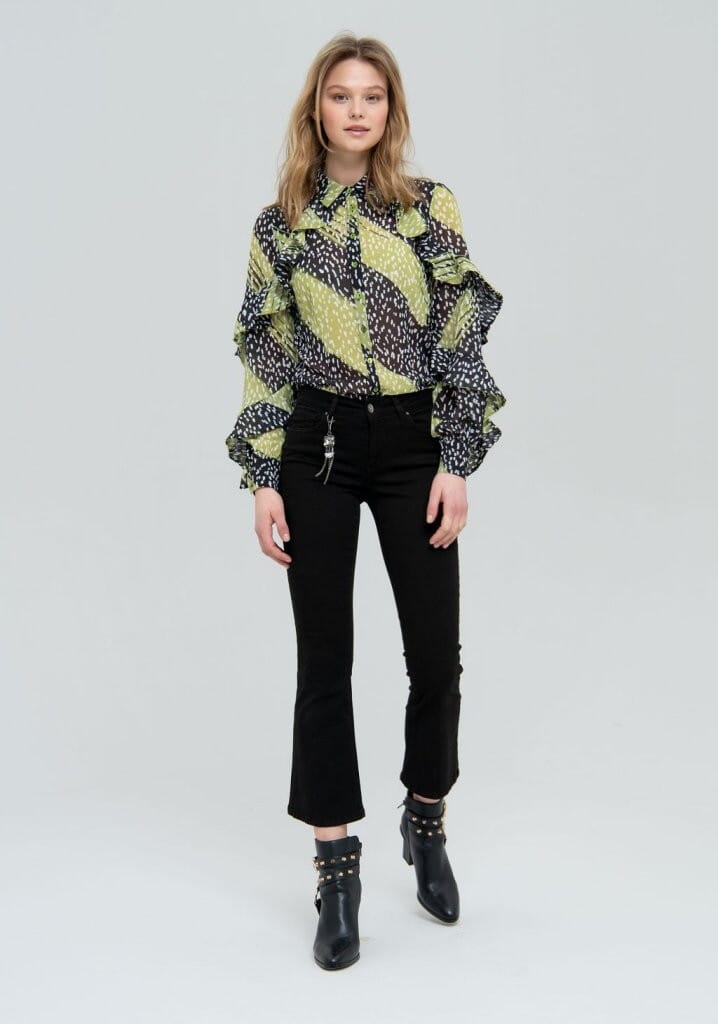 Denim Cropped Flare Fracomina