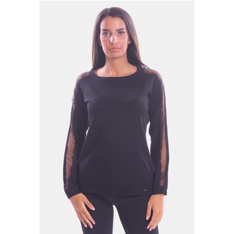 Sweater With Transparencies On The Sleeves Fracomina