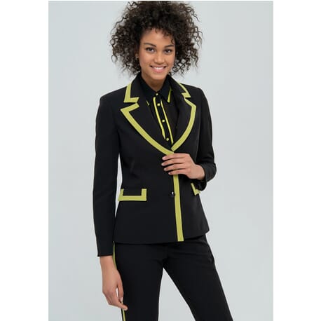 Single-breasted Slim Blazer With Contrast Color Inserts Fracomina
