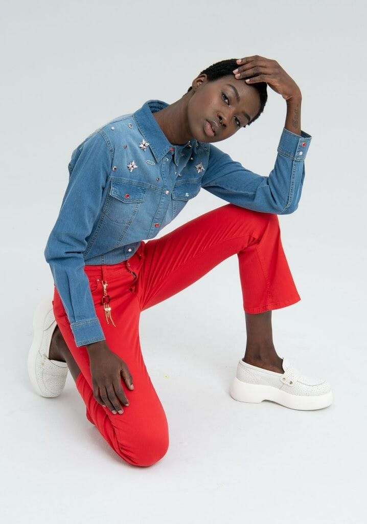 Denim Cropped Flare Fracomina