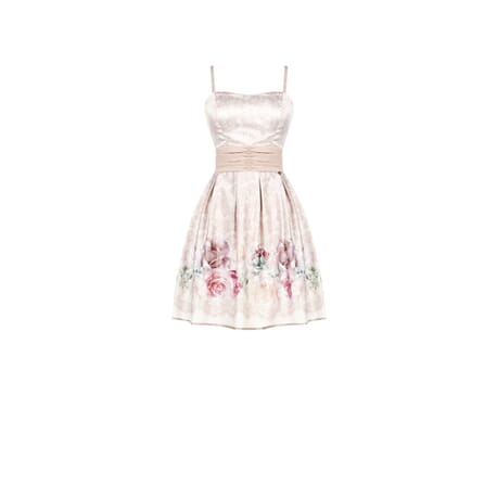 Renaissance Lace Print Short Dress