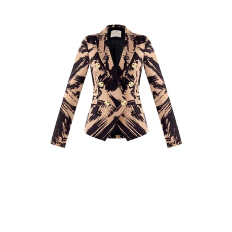 Renaissance Abstract Print Double-breasted Jacket