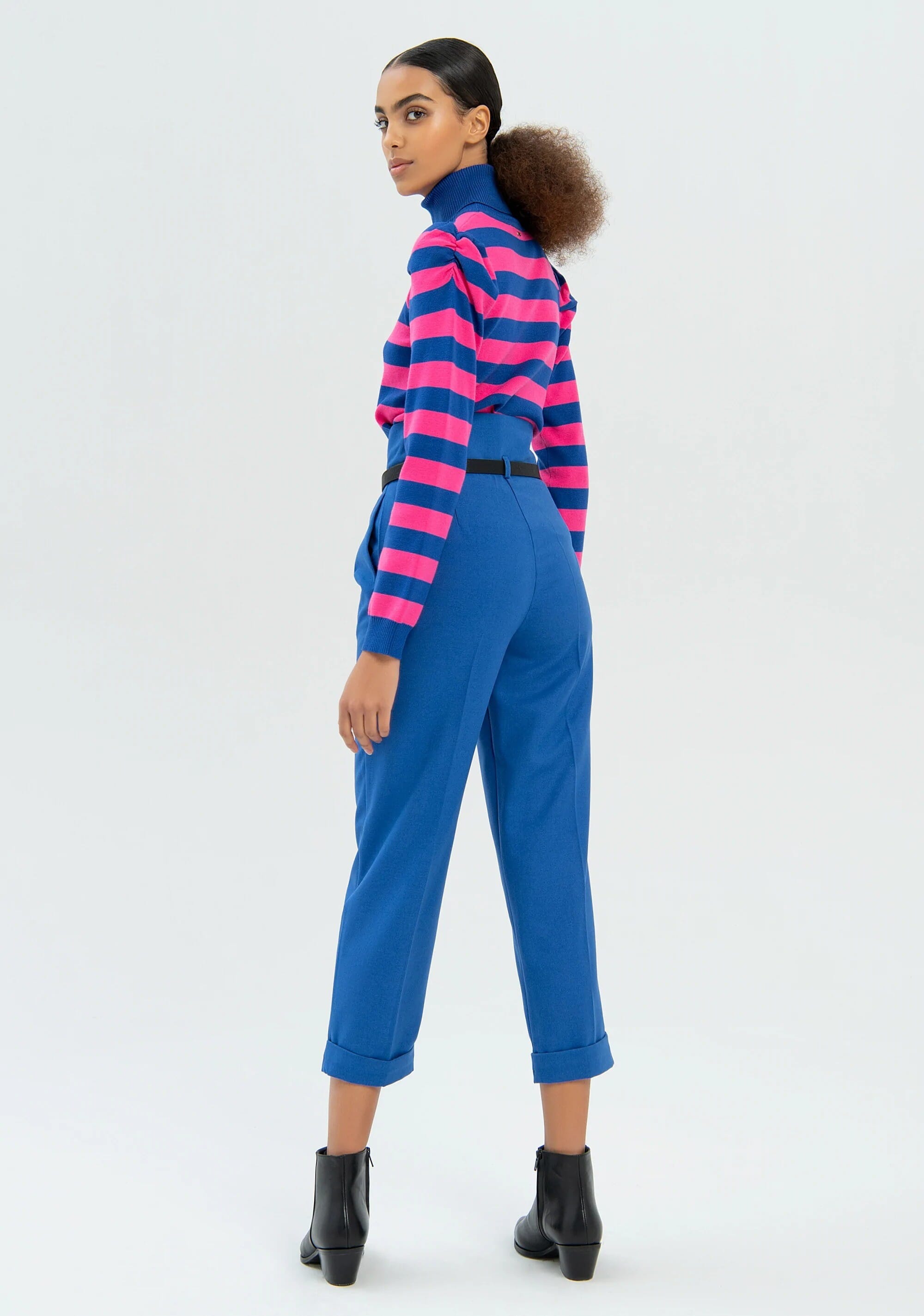 Pantalone Regular A Vita Alta In Tessuto Tecnico Fracomina