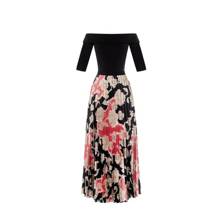 Dress With Pleated Satin Skirt Rinascimento