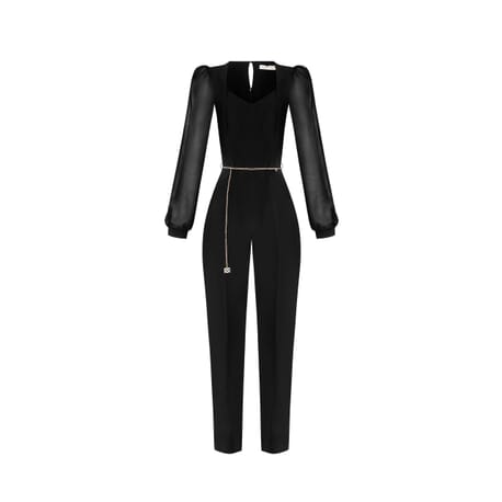 Jumpsuit With Sleeves In Georgette Rinascimento