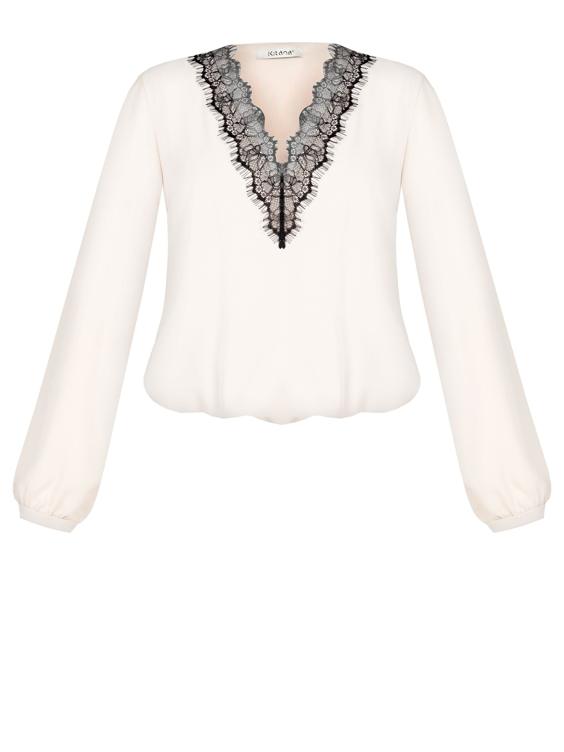 Blusa In Raso Con Dettaglio In Pizzo Rinascimento Vestiti Firmati