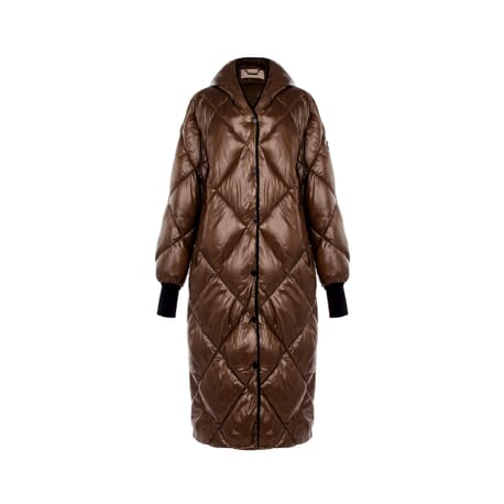 Long Quilted Down Jacket With Hood Rinascimento