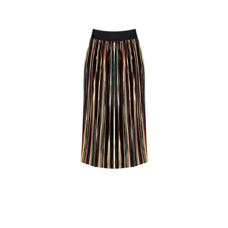 Velvet Midi Skirt With Micro Pleats Rinascimento