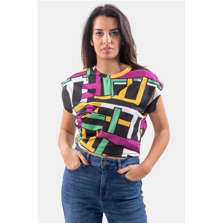 Fracomina Geometric Patterned Cropped Top