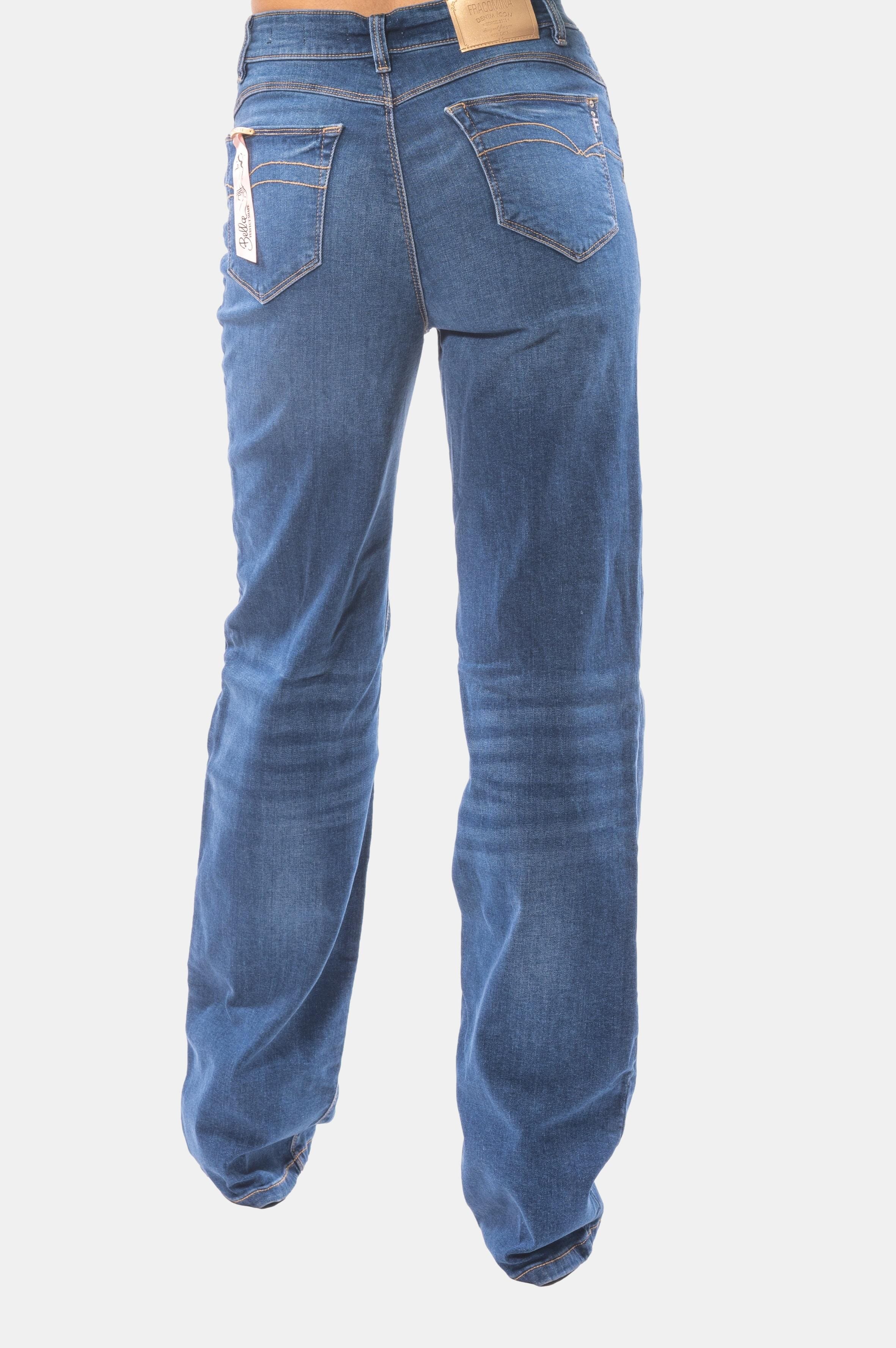 Jeans Regular Effetto Push Up In Denim Con Lavaggio Medio Fracomina