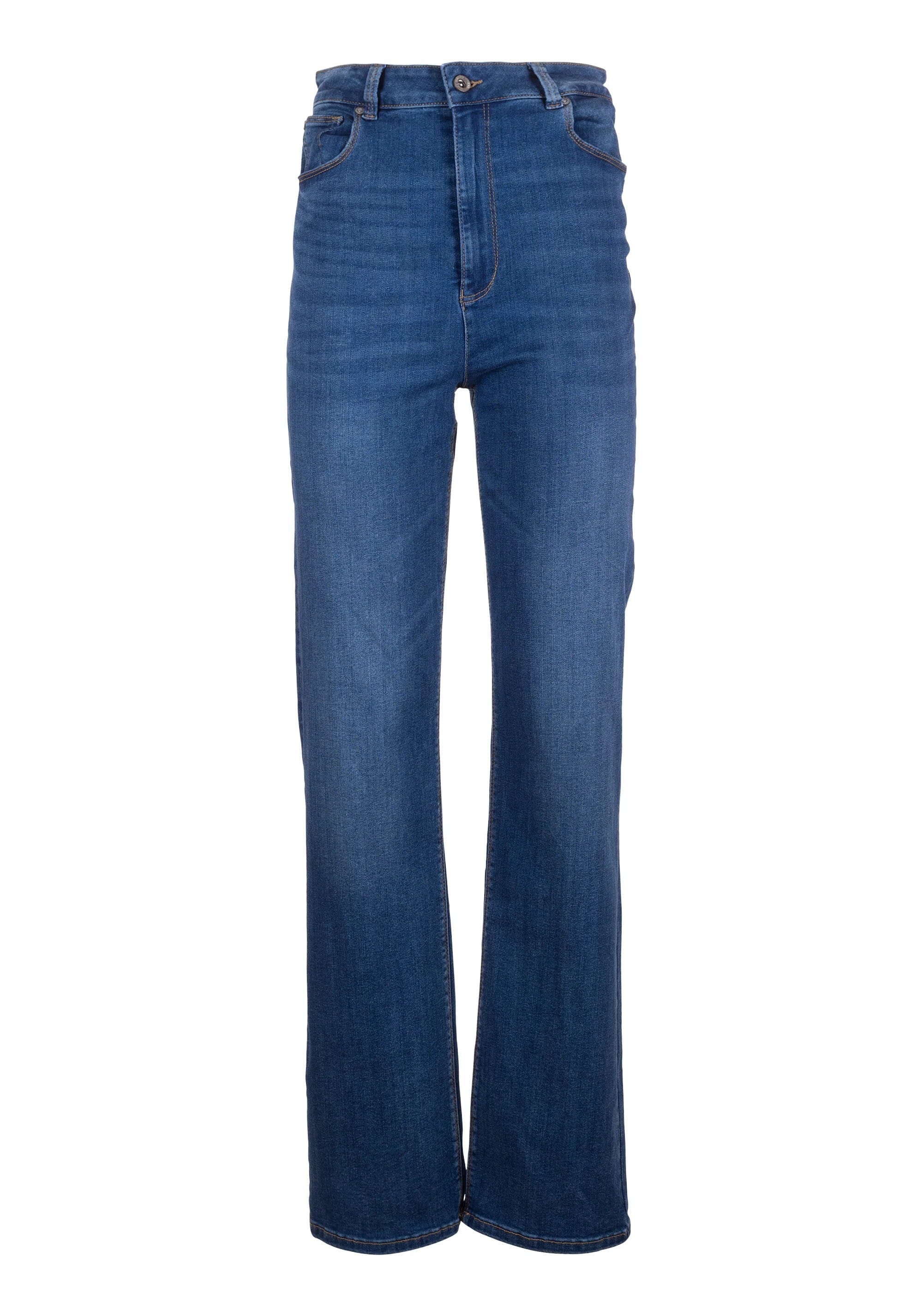 Jeans Regular Effetto Push Up In Denim Con Lavaggio Medio Fracomina