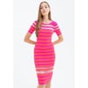 Fracomina Ribbed Striped Slim Mini Dress