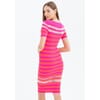 Fracomina Ribbed Striped Slim Mini Dress