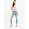 Skinny Jeans Effetto Push Up Effect In Denim With Bleached Wash Fracomina