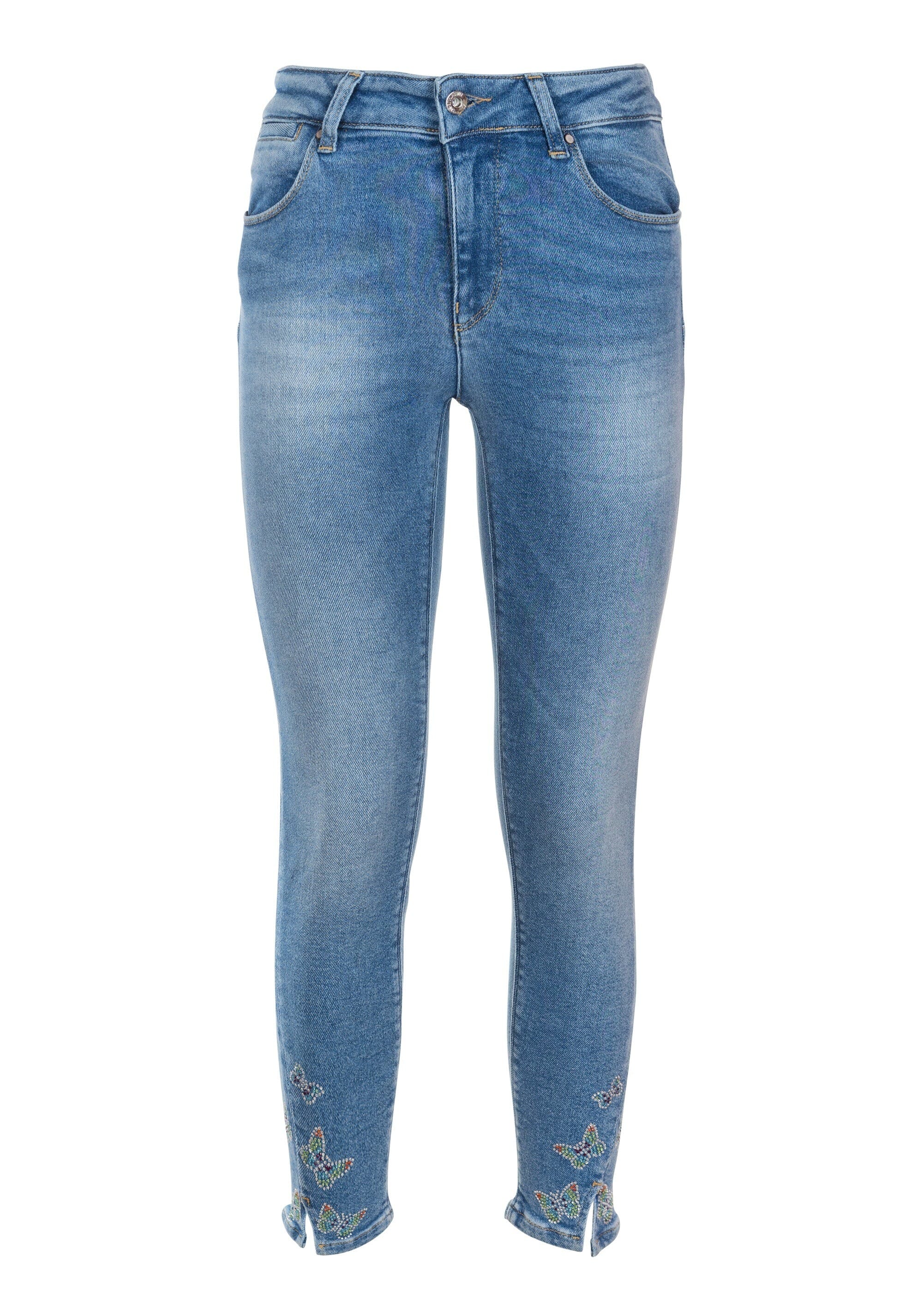 Jeans con pizzo laterale new arrivals