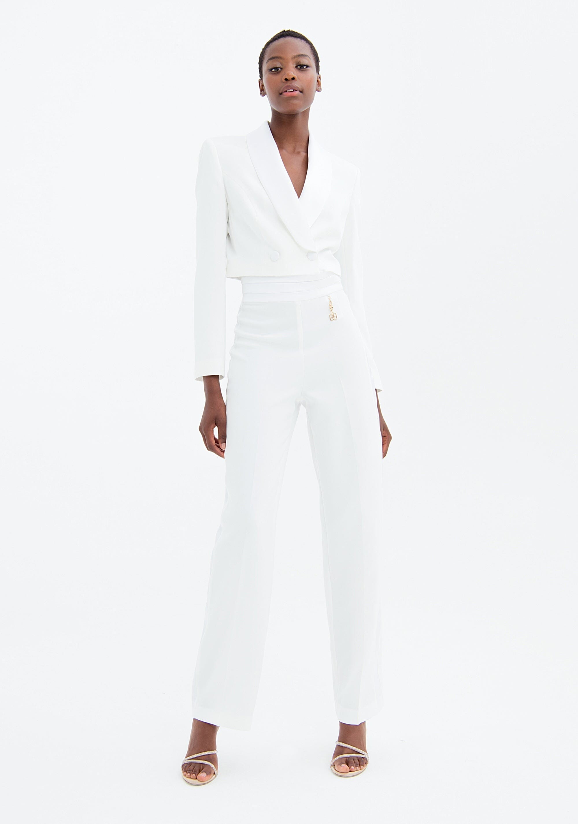 Pantalone Flare Modello Palazzo In Tessuto Tecnico Fracomina