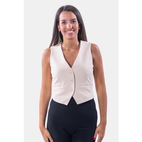 Fracomina Slim Single-breasted Vest In Technical Fabric