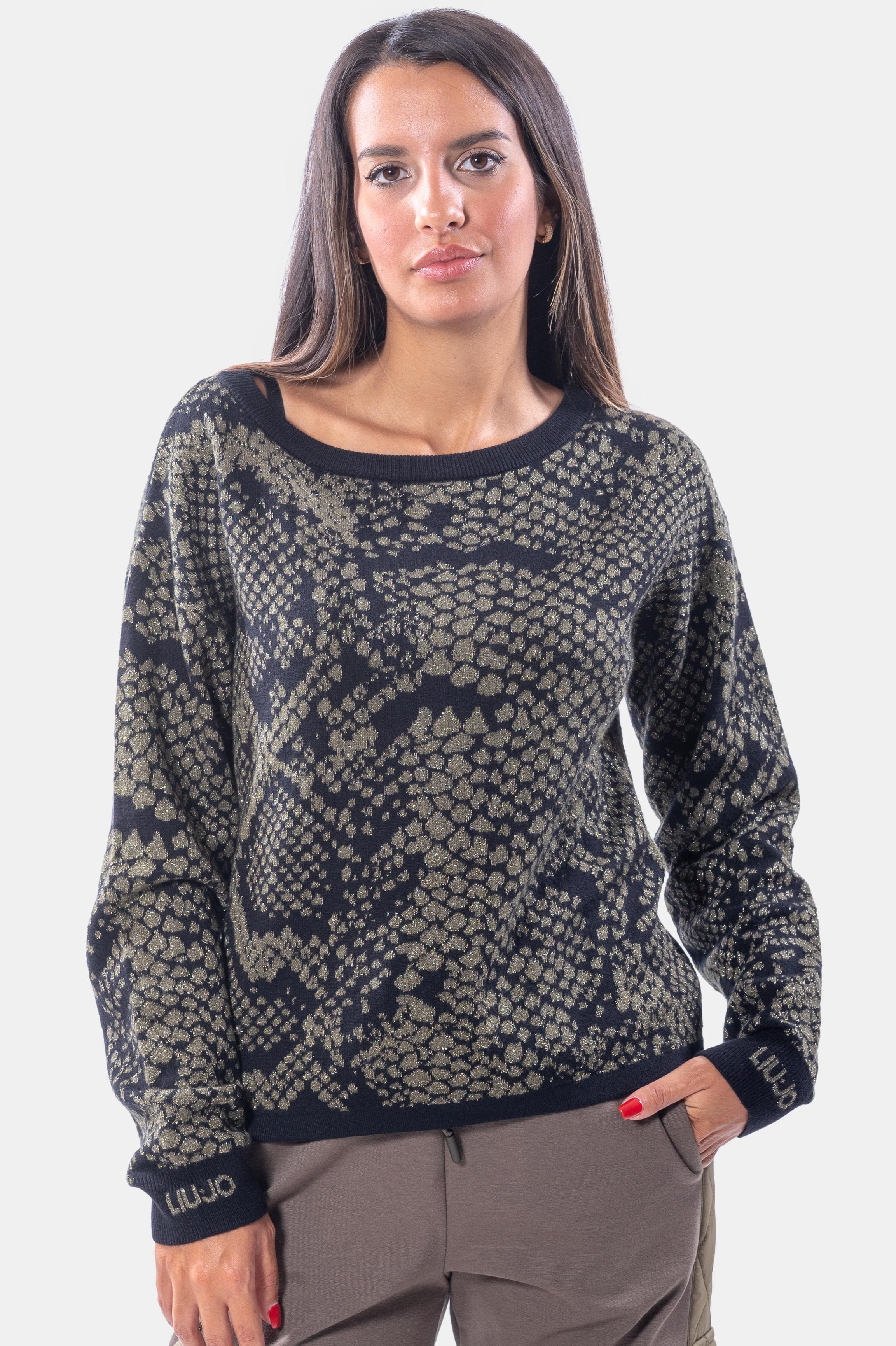 Maglia Con Fantasia Maculata E Lurex Liu jo Vestiti Firmati Life