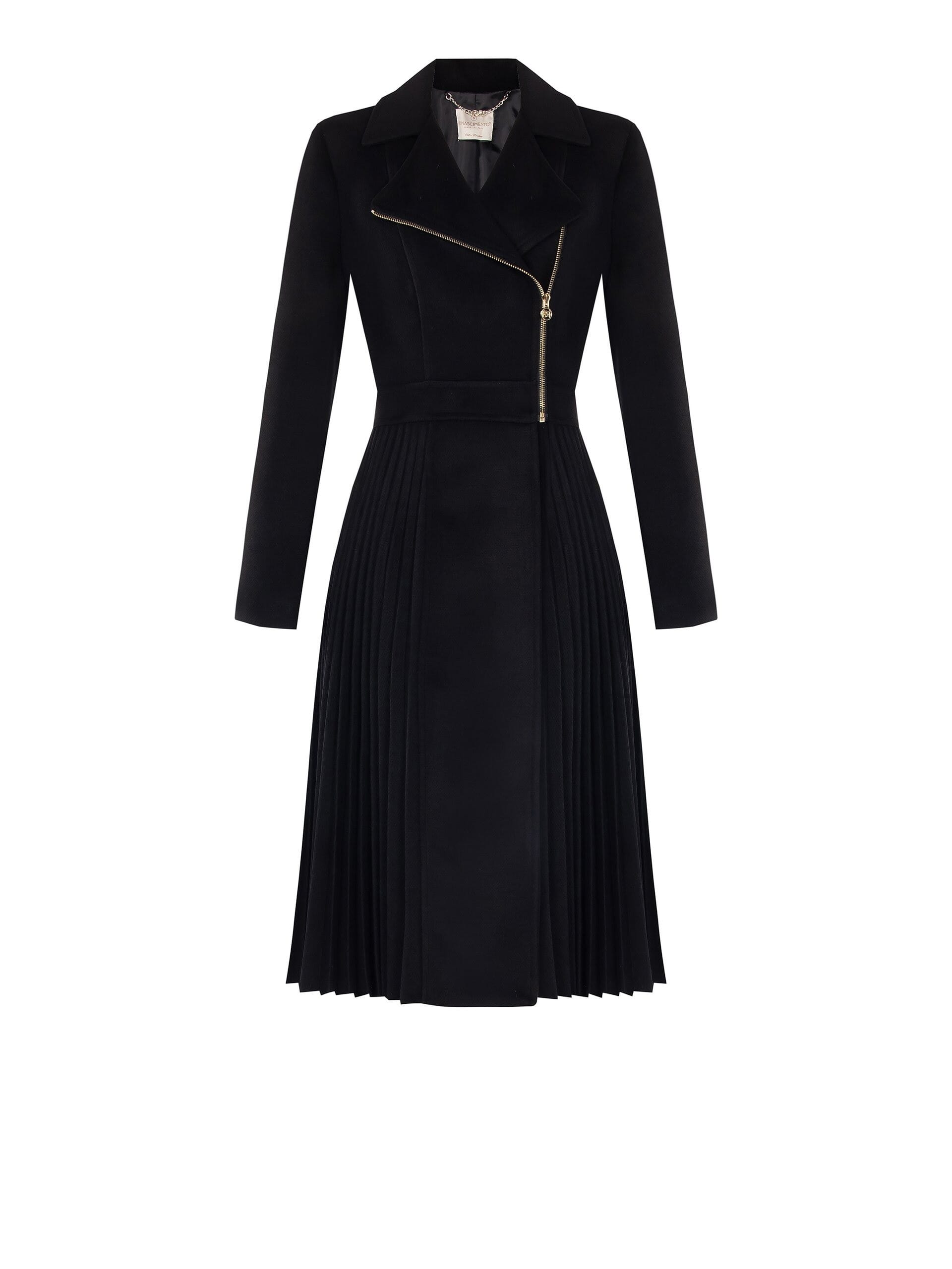 Cappotto Lungo In Velour Con Pliss Rinascimento Vestiti Firmati