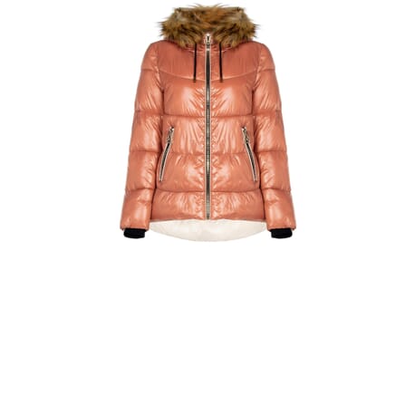 Short Down Jacket With Synthetic Fur Rinascimento