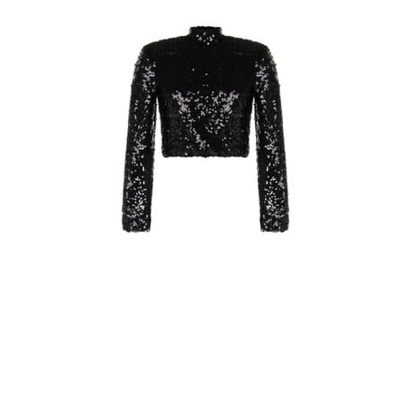 Mock Cropped Sweater In Sequins Rinascimento