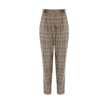 Carrot Plaid Trousers With Darts Rinascimento