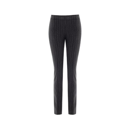 Carrot Pinstripe Trousers Covered With Black Rhinestones Rinascimento