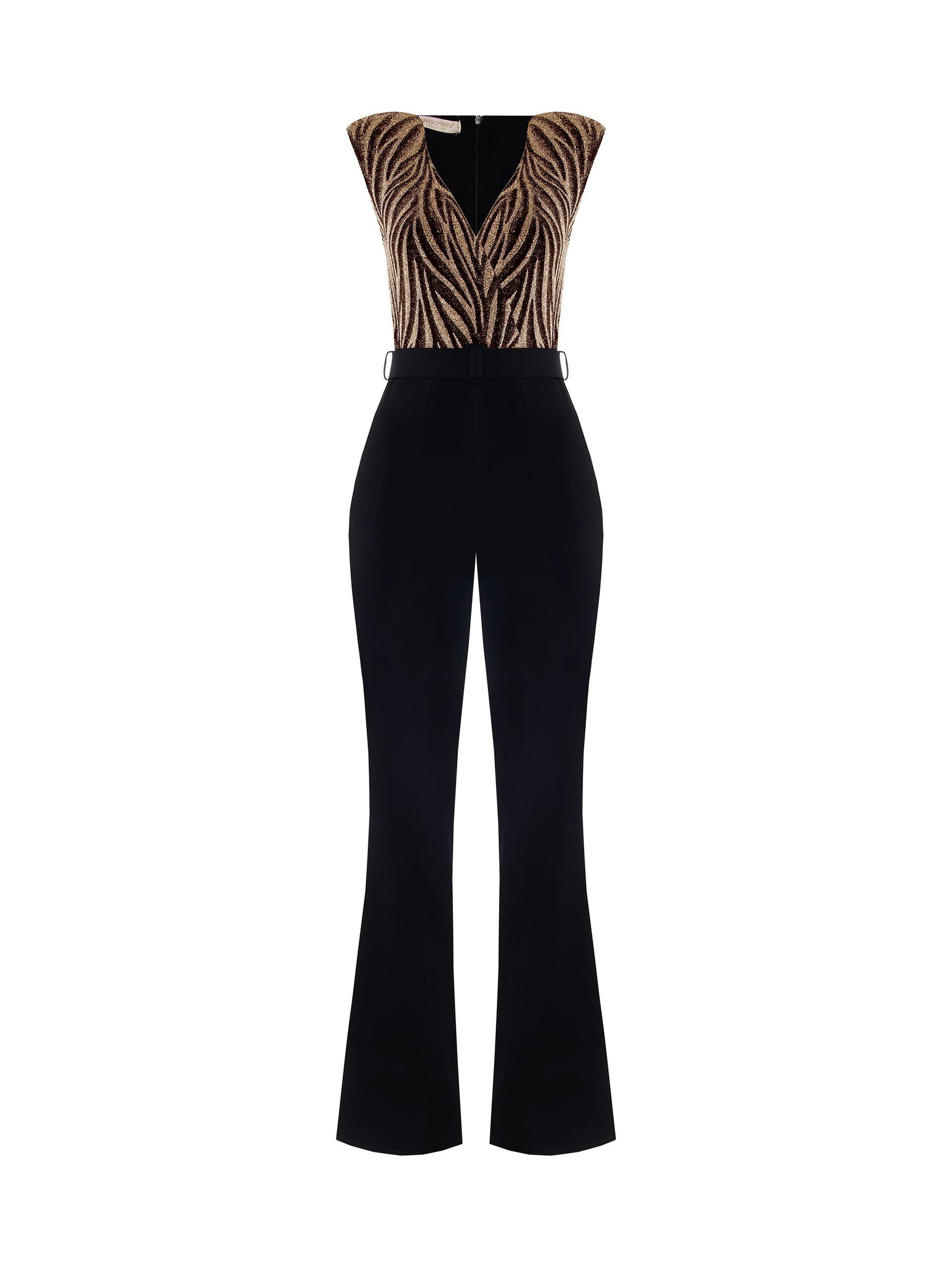 Rinascimento Lurex Animal Print Jumpsuit Vestiti Firmati Life Smiles