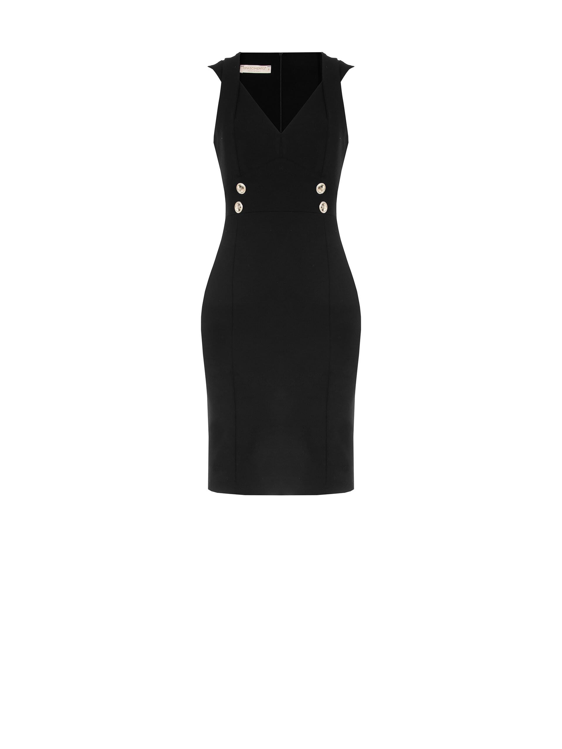 Sheath Dress 4 Buttons In Scuba Cr pe Rinascimento Vestiti Firmat