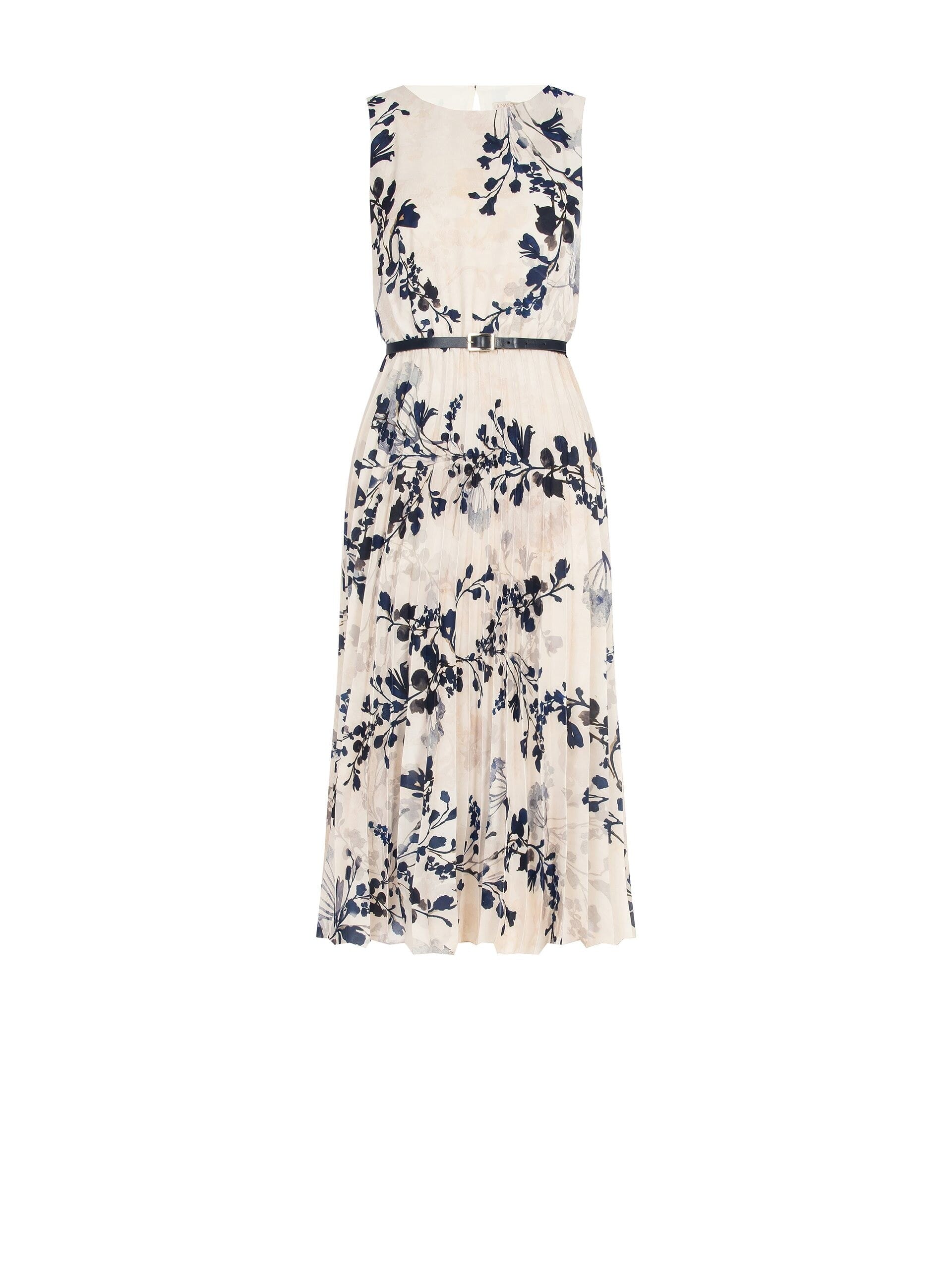 Pleated Dress With Floral Pattern Rinascimento Vestiti Firmati Li