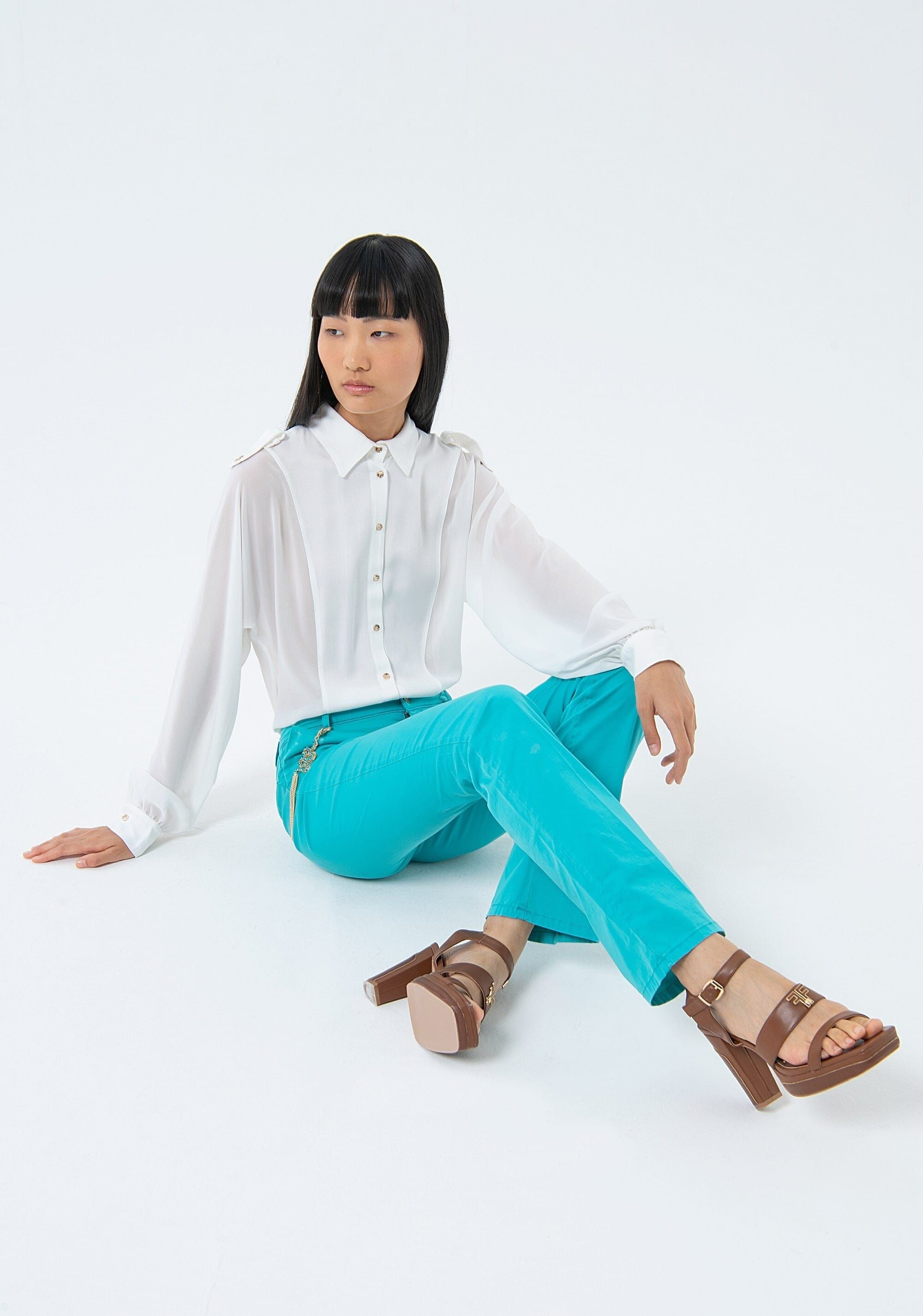 Pantaloni Bootcut Tinta Unita Fracomina