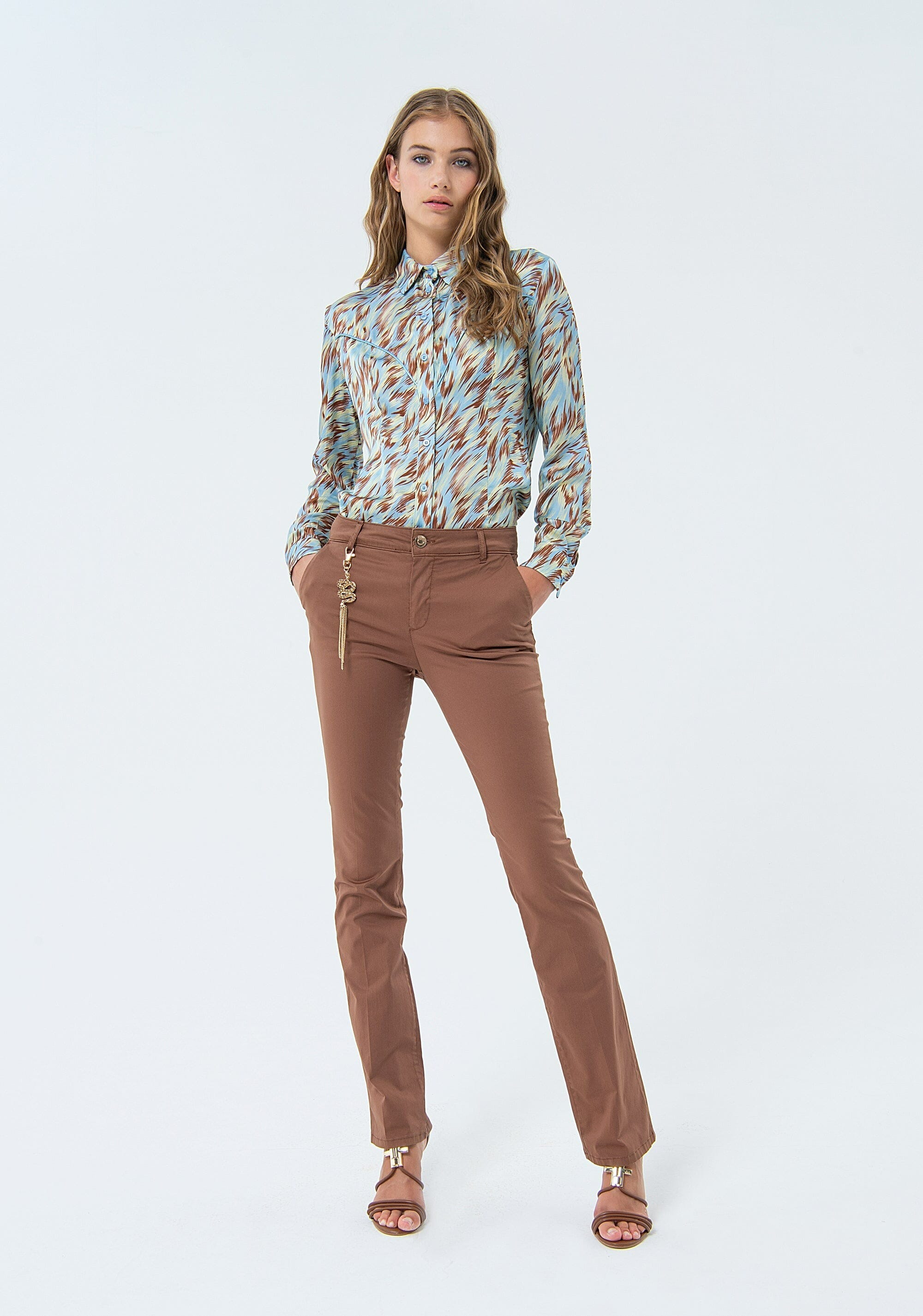 Pantaloni Bootcut Tinta Unita Fracomina