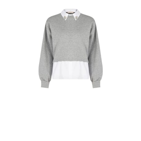 Sweatshirt en coton avec détails de chemise Rinascimento