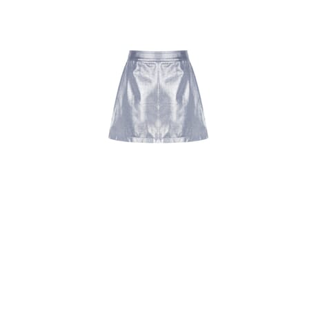 Rinascimento Laminated Denim Miniskirt