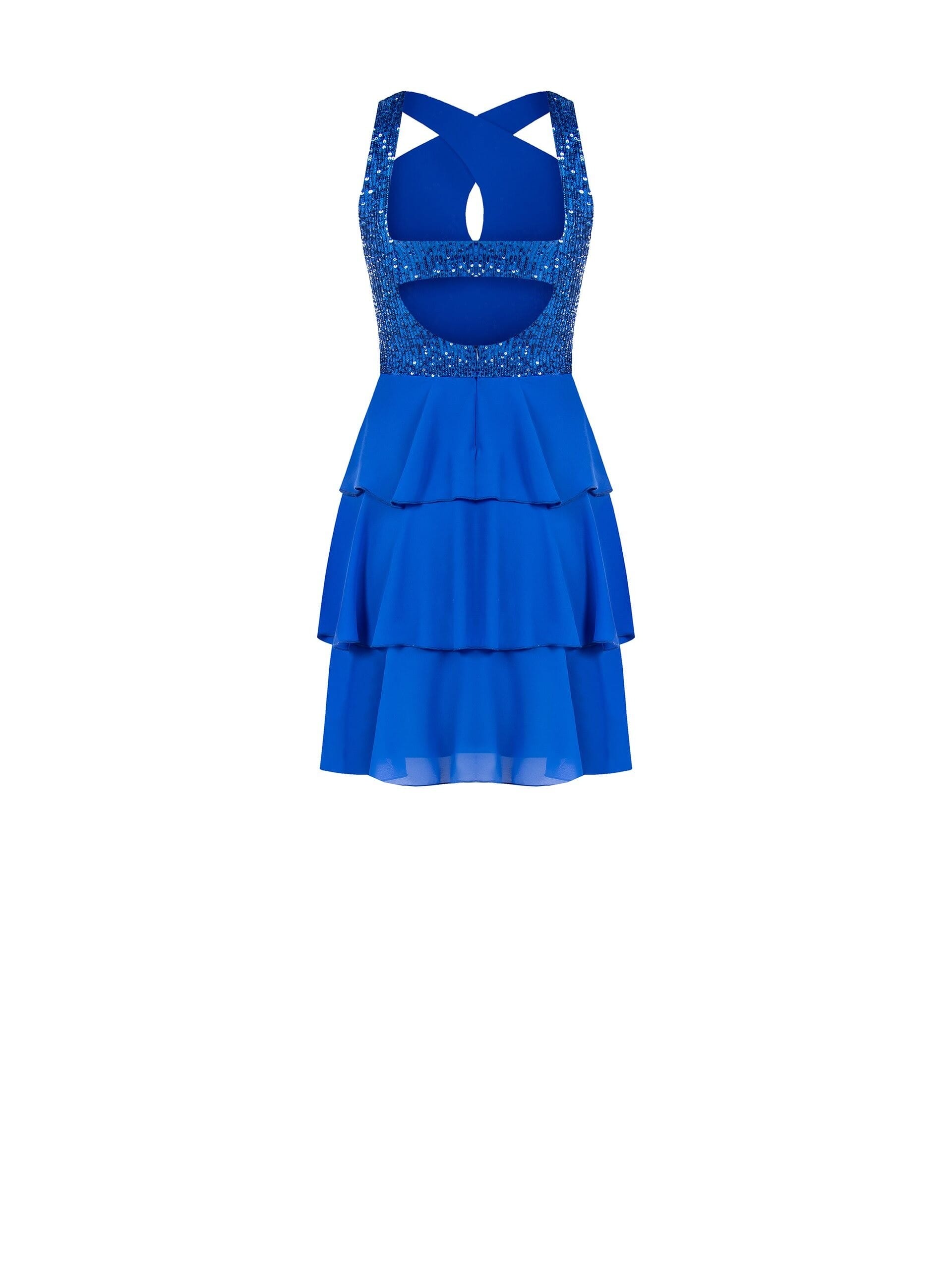 Abito Corto A Balze In Paillettes Rinascimento