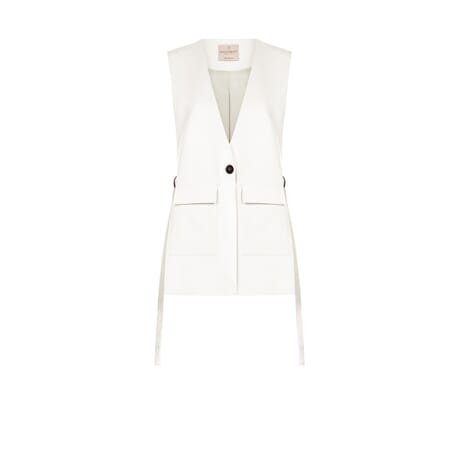 Long Cut Vest With Slits And Belts On Sides Rinascimento