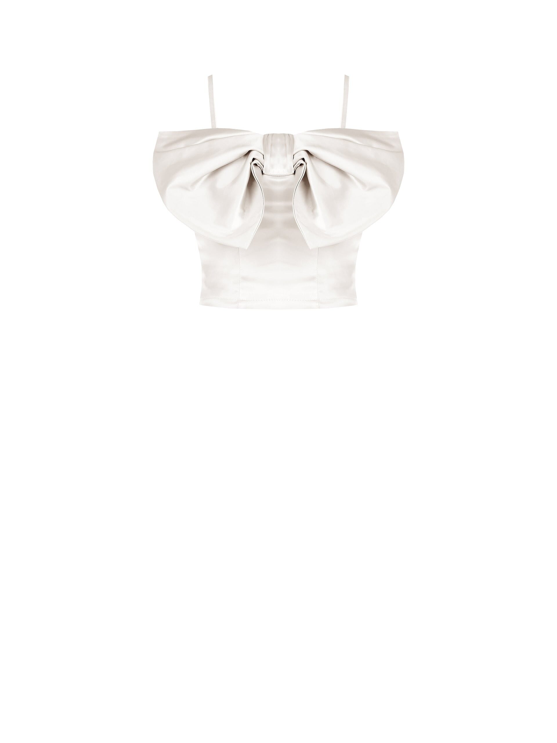 Top Crop Bustier Con Maxi Fiocco Rinascimento