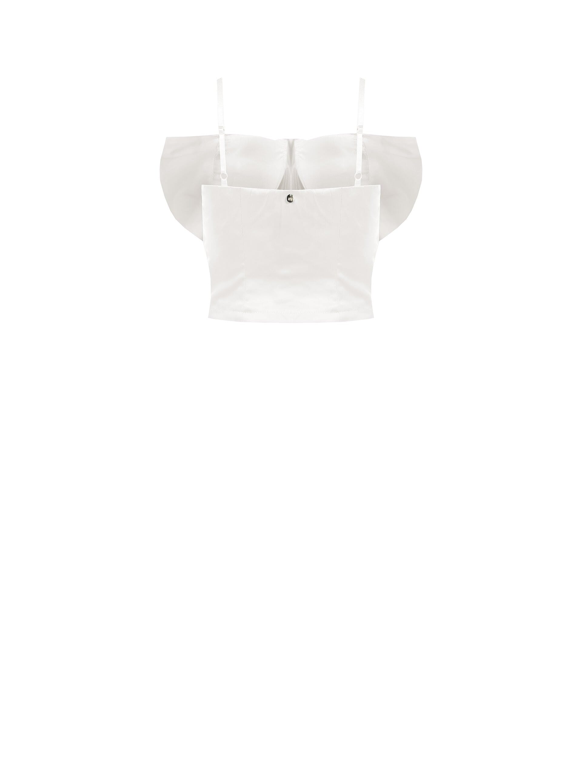 Top Crop Bustier Con Maxi Fiocco Rinascimento