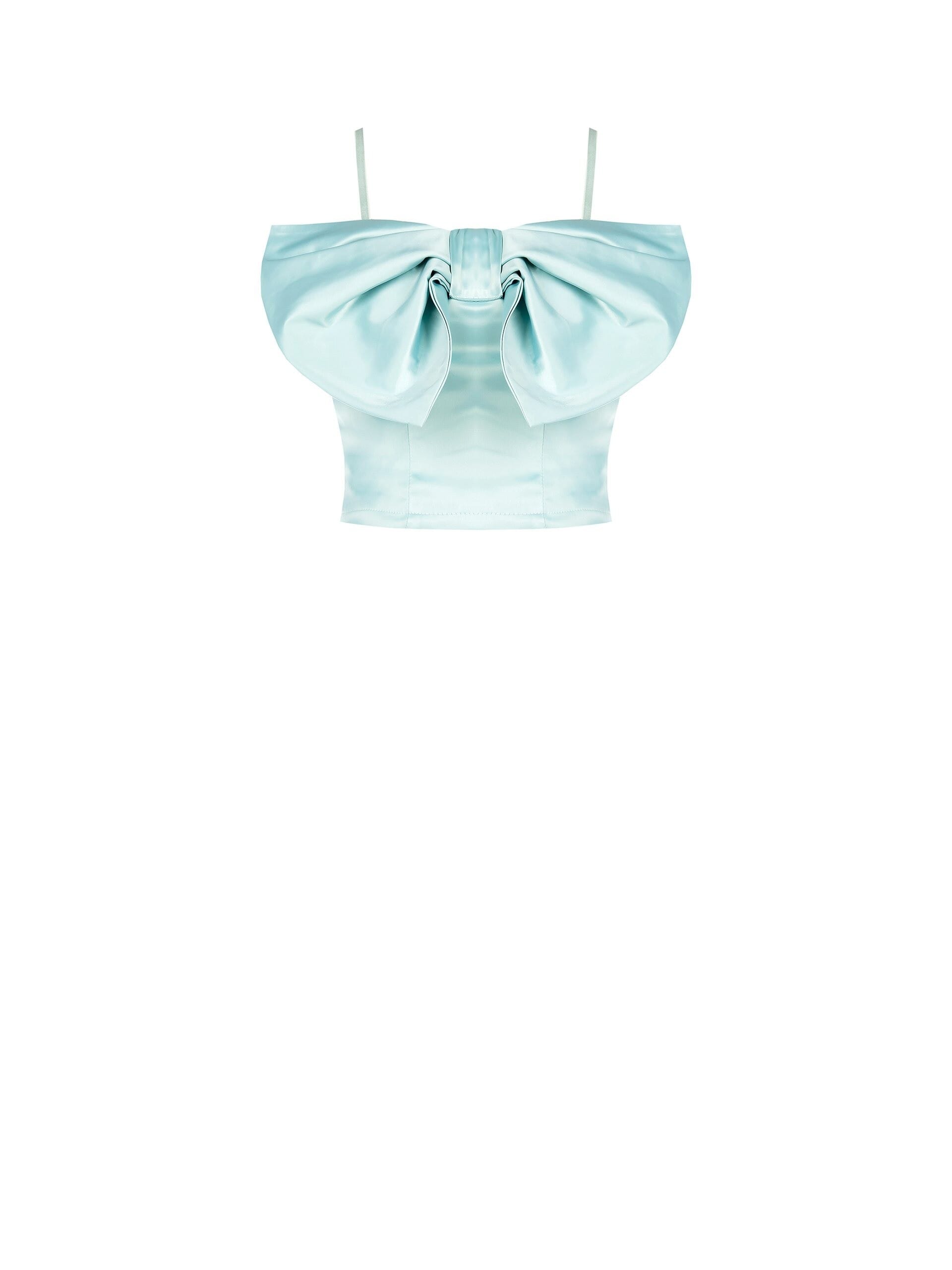 Top Crop Bustier Con Maxi Fiocco Rinascimento