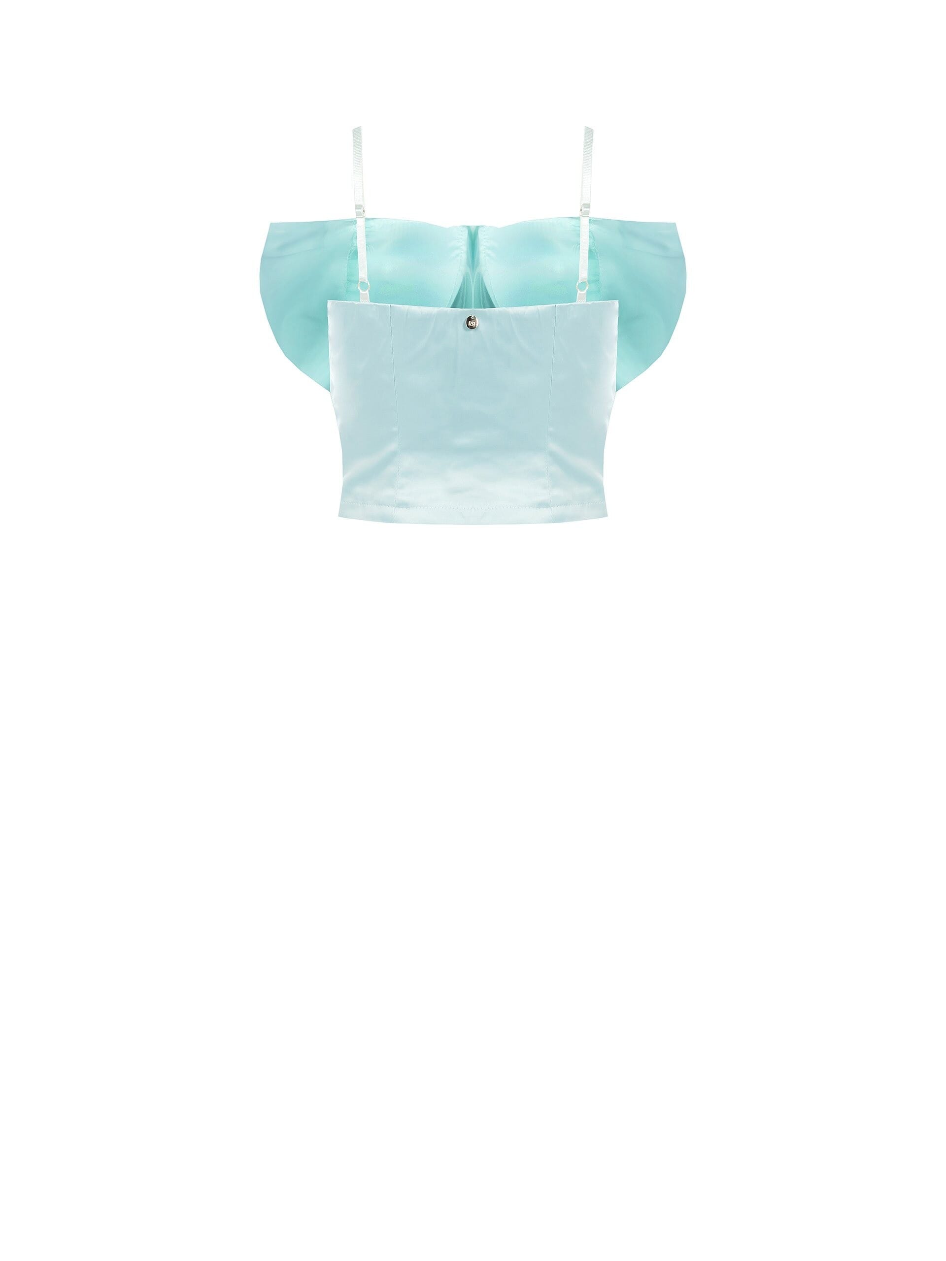 Top Crop Bustier Con Maxi Fiocco Rinascimento