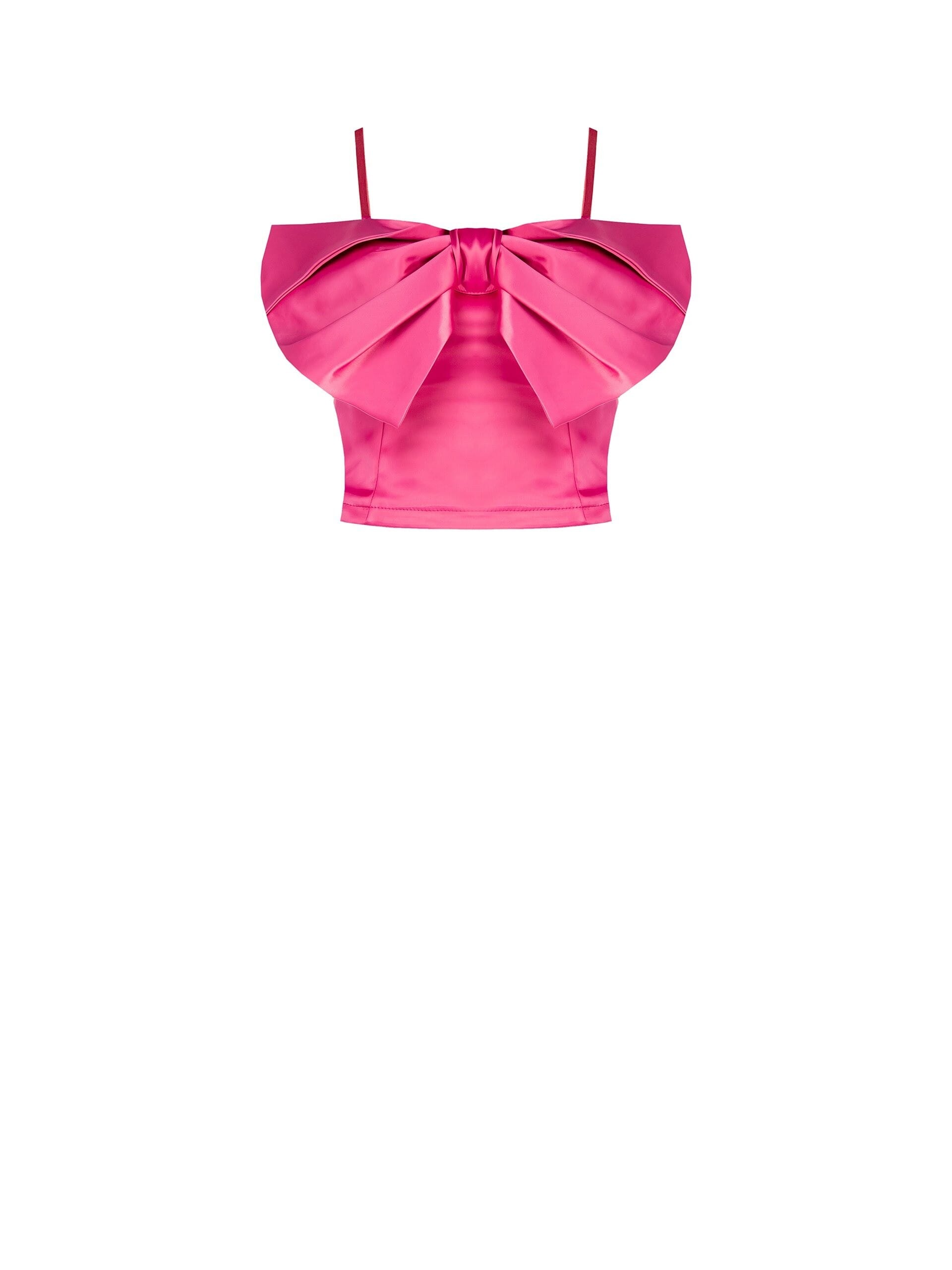 Top Crop Bustier Con Maxi Fiocco Rinascimento