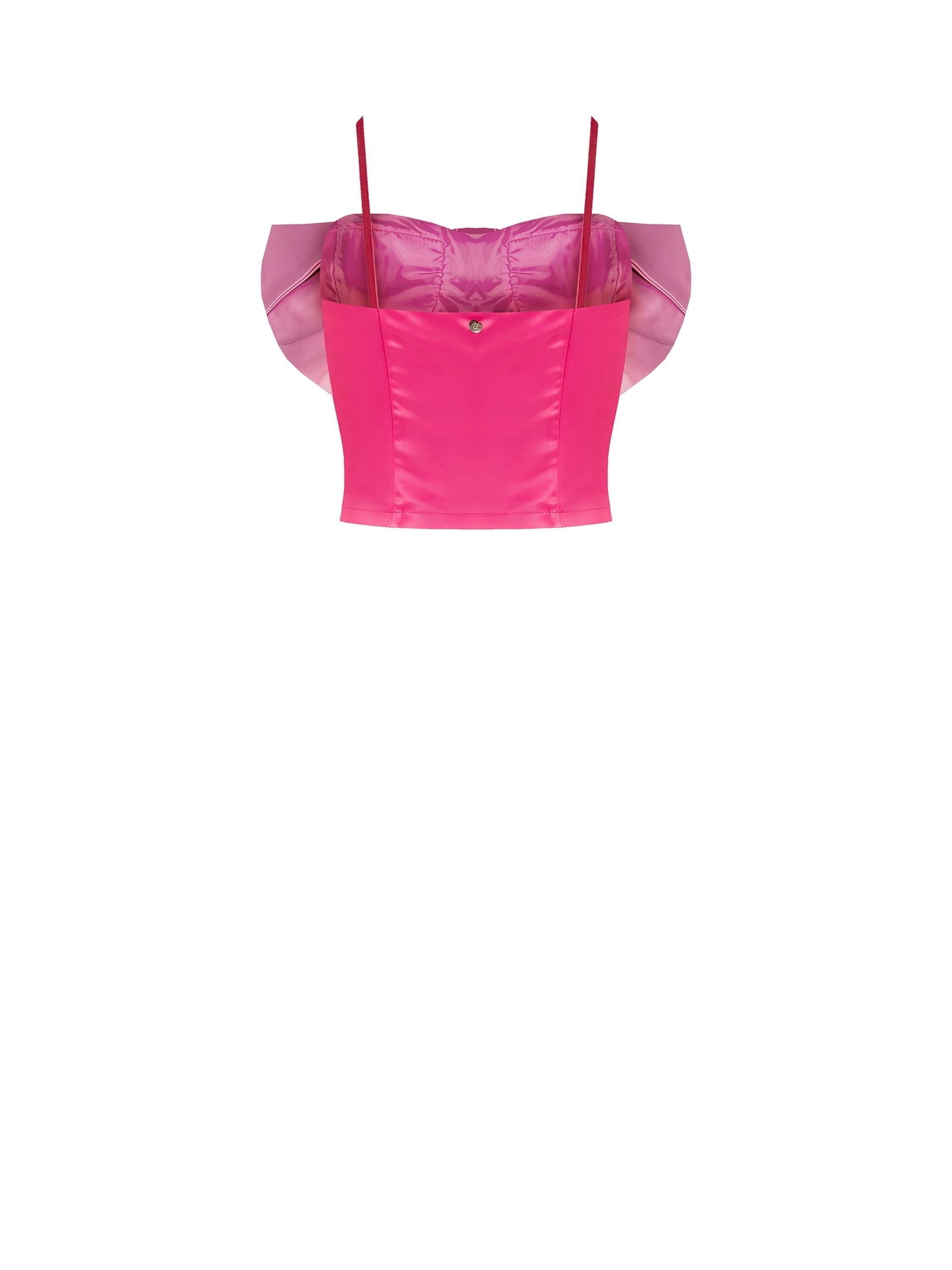 Top Crop Bustier Con Maxi Fiocco Rinascimento