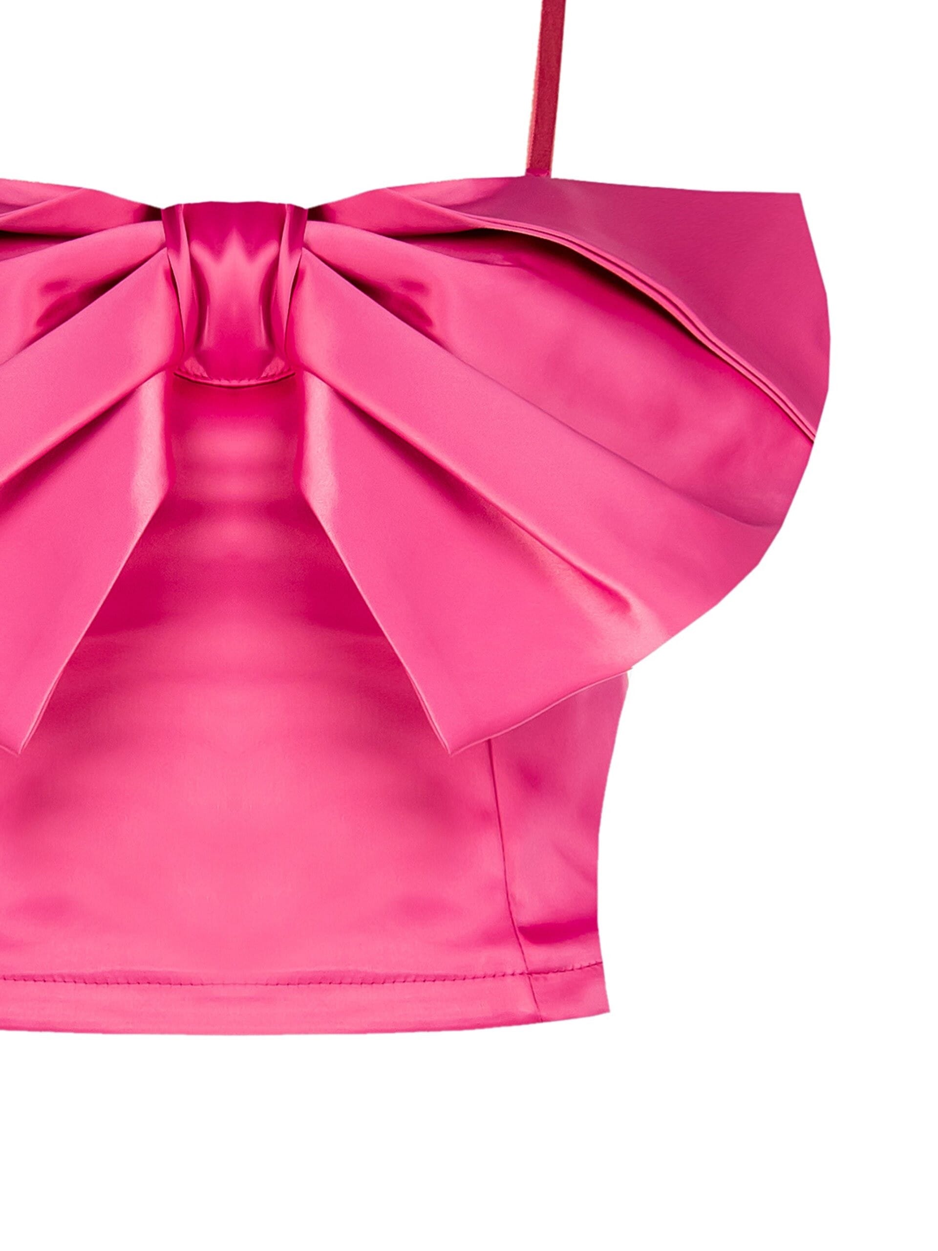 Top Crop Bustier Con Maxi Fiocco Rinascimento