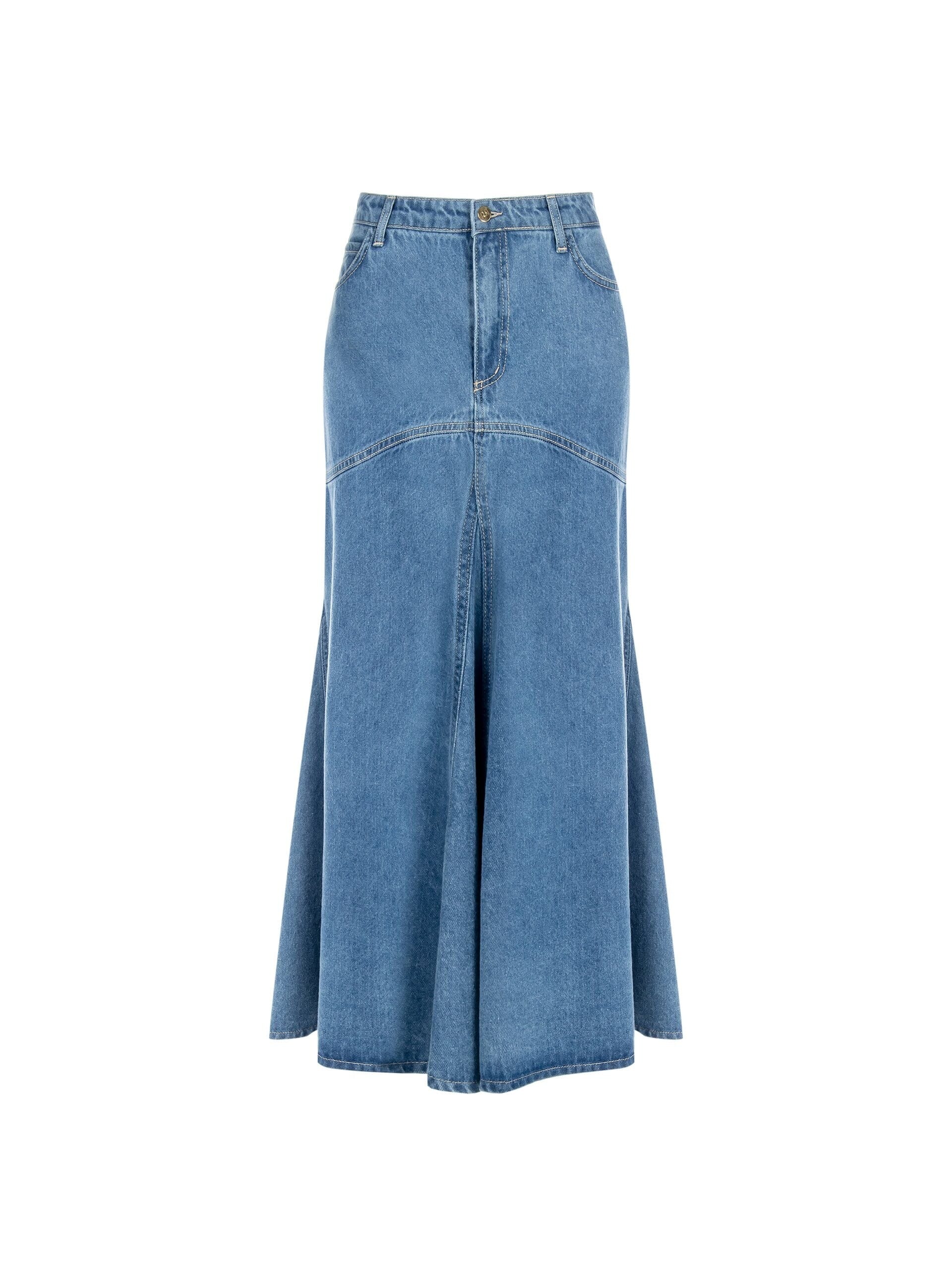 Gonna Lunga In Denim Svasata Rinascimento Vestiti Firmati Life Sm