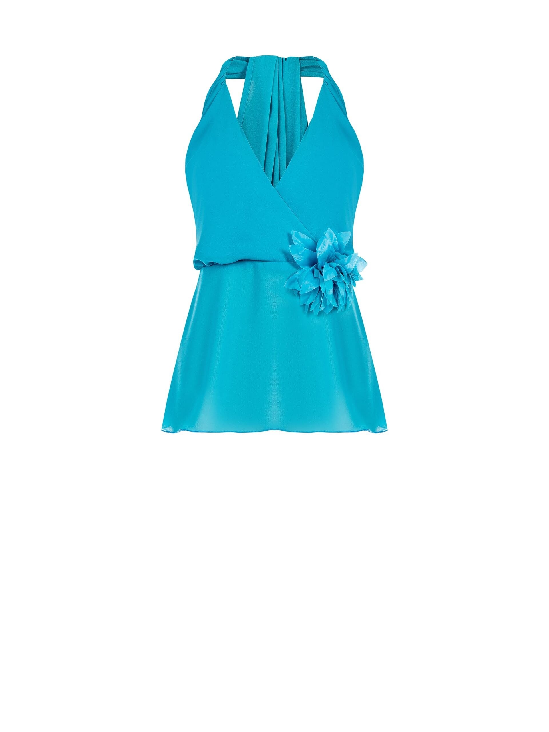 Top In Georgette Con Spilla A Fiore Rinascimento