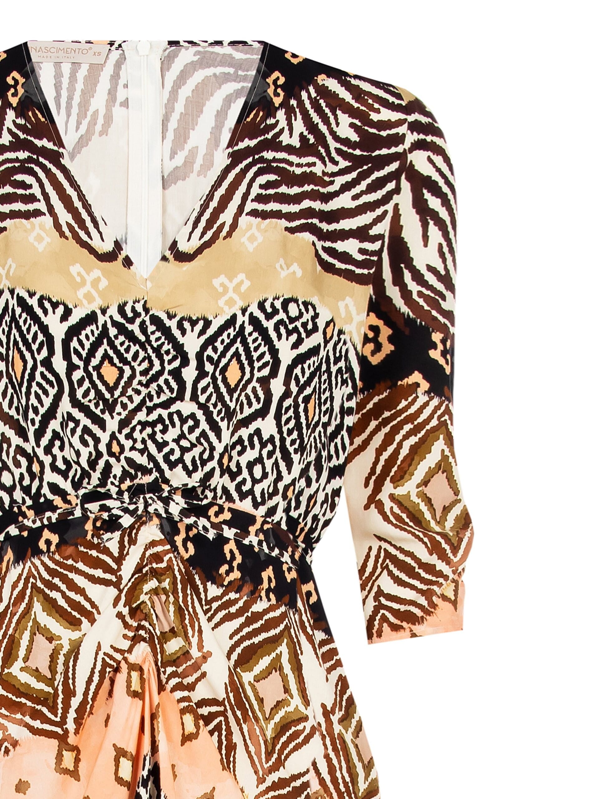 Abito Lungo Con Corpetto Arricciato Con Zip Dietro Rinascimento