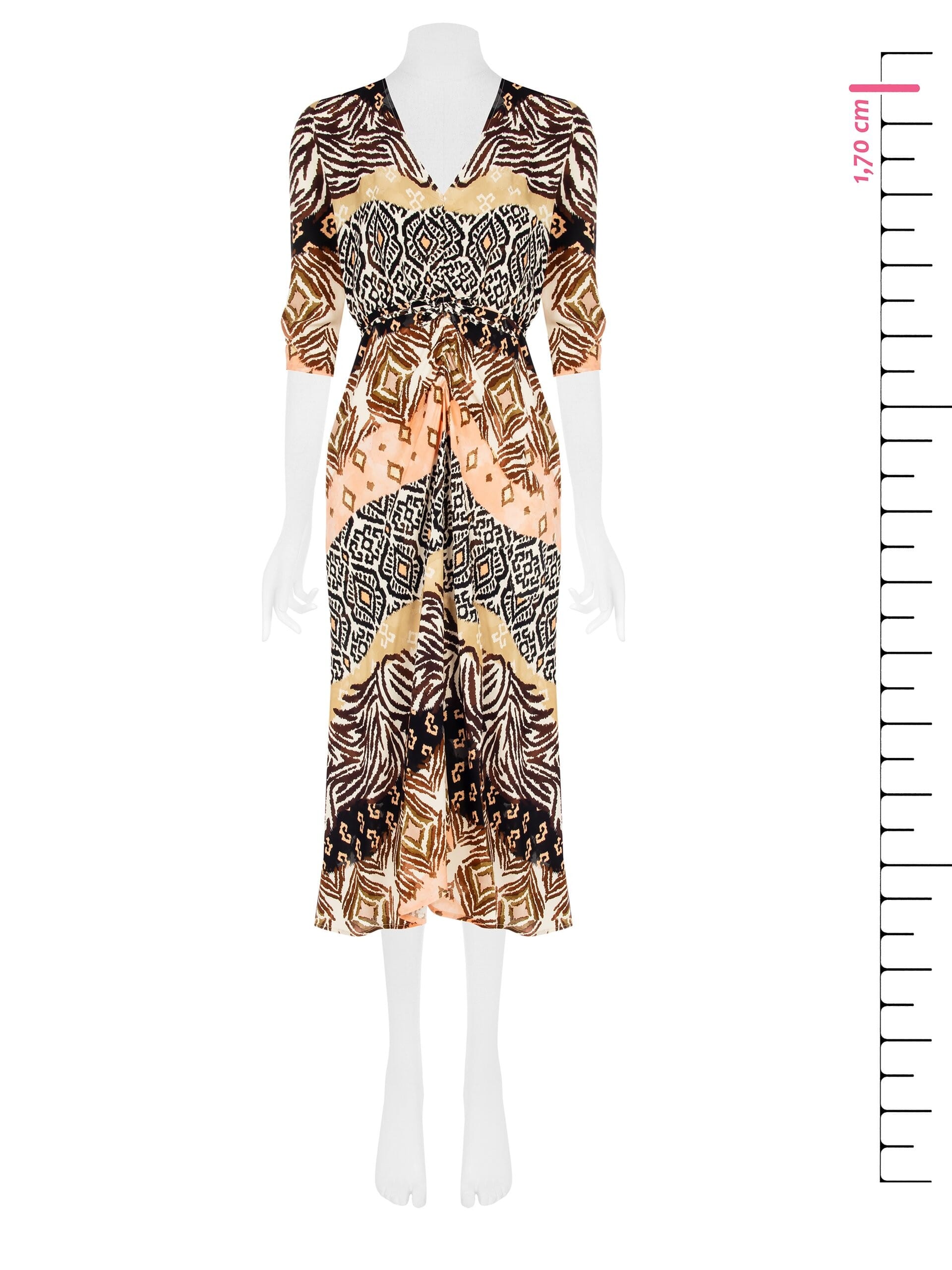 Abito Lungo Con Corpetto Arricciato Con Zip Dietro Rinascimento